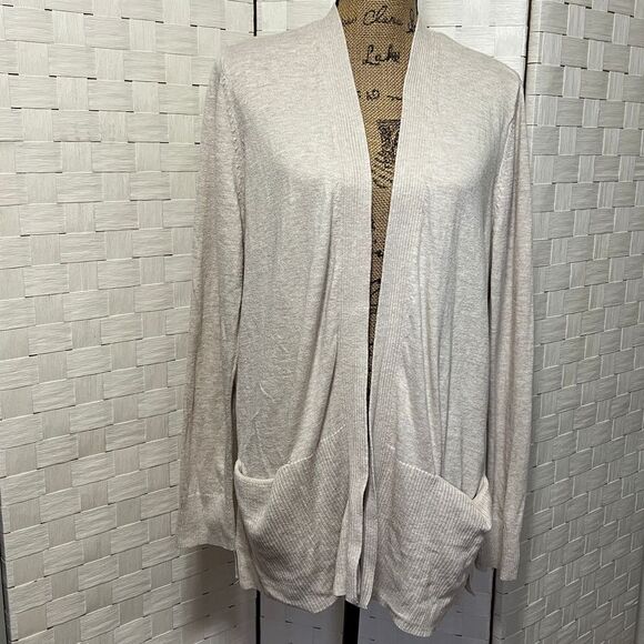 croft & barrow Sweaters - Croft‎ & Barrow Lightweight Open Front Cardigan Sweater w/ Pockets Cream Size XL